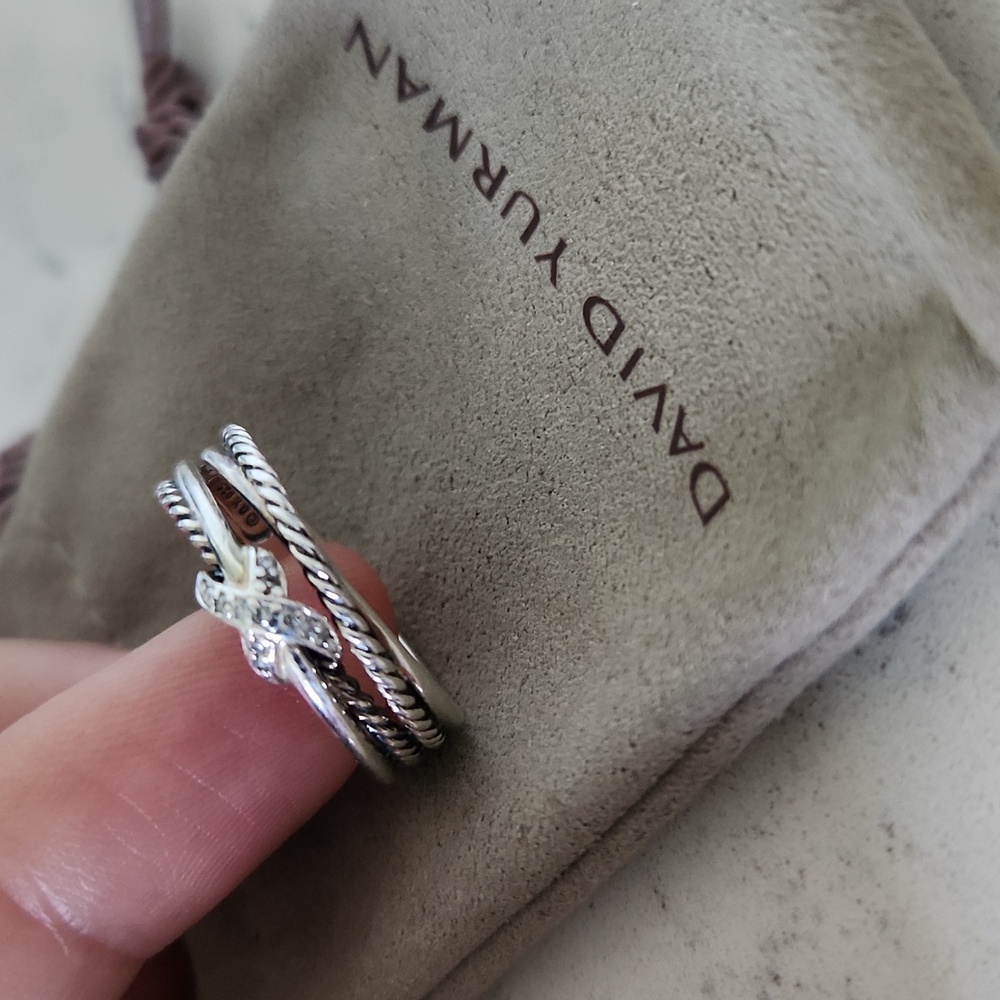 David Yurman X Crossover Ring With Diamonds - Picture 6 of 7